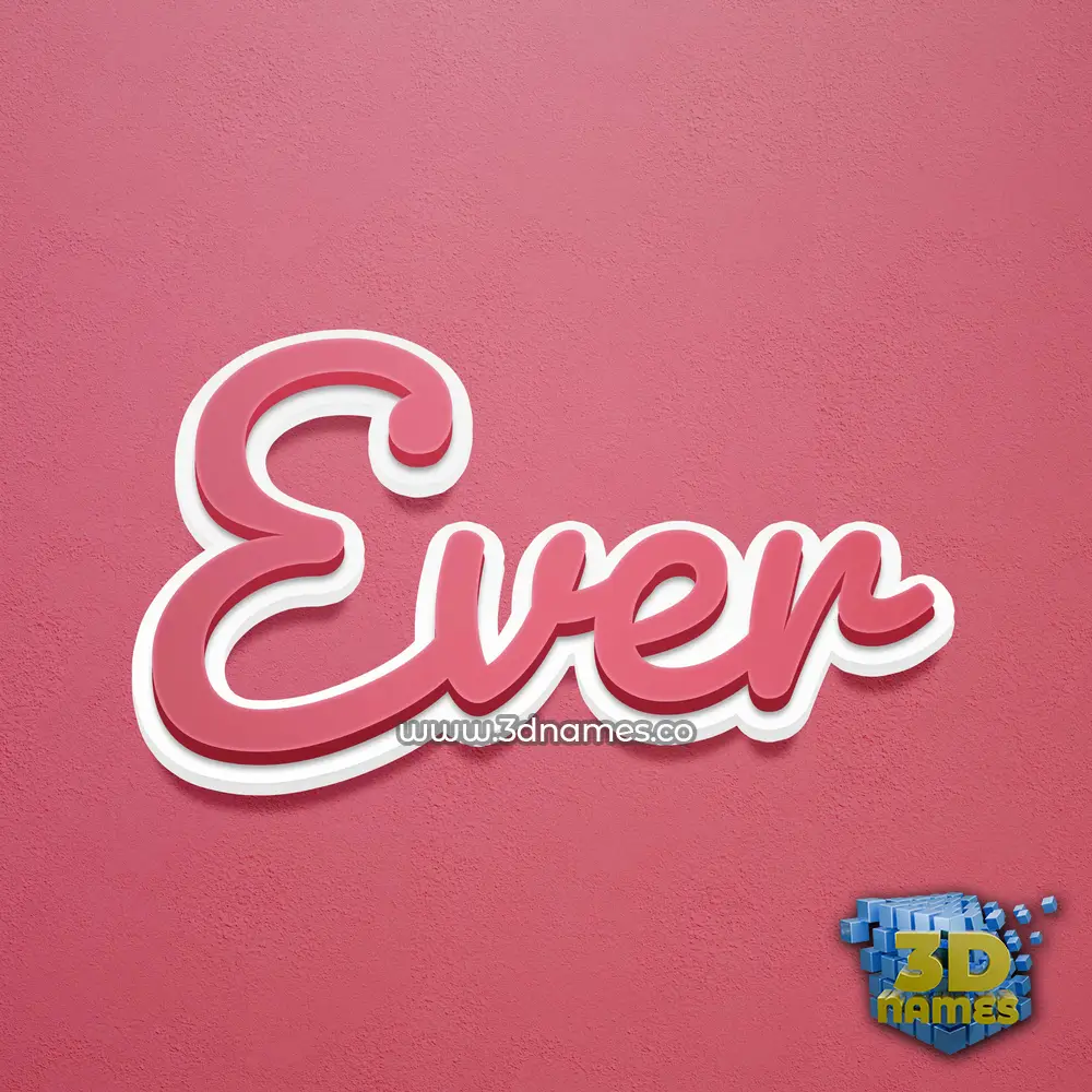 ever in Red Scribble style - 3D name wallpaper