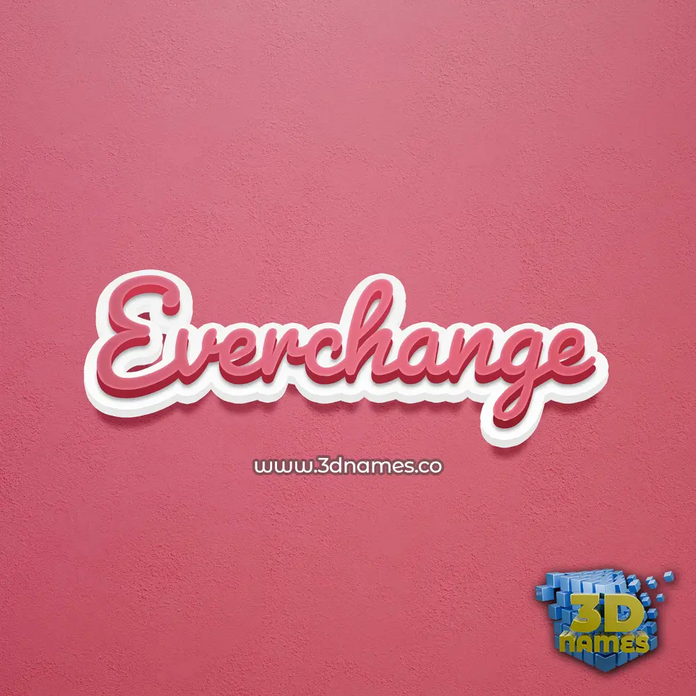 everchange in Red Scribble style - 3D name wallpaper