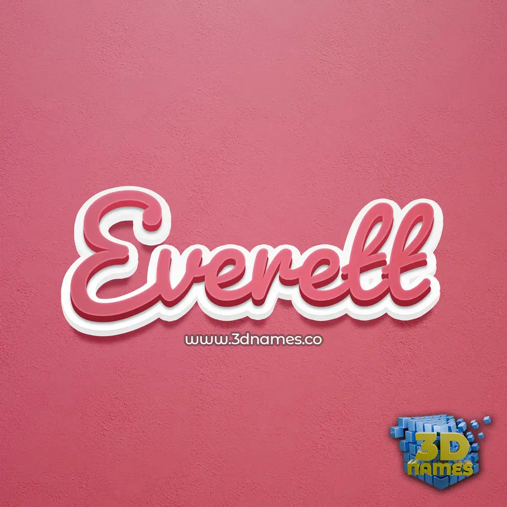 everett in Red Scribble style - 3D name wallpaper