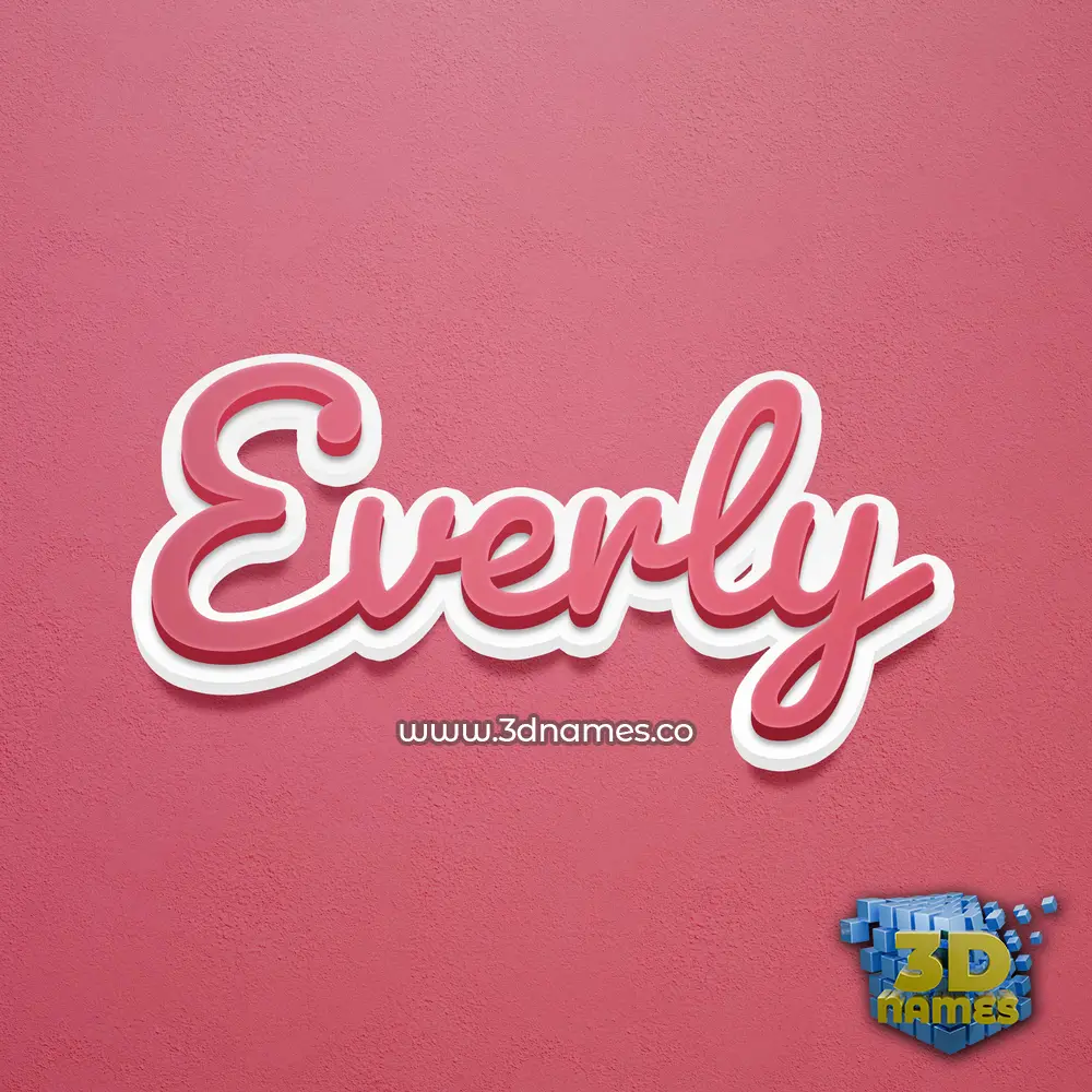 everly in Red Scribble style - 3D name wallpaper