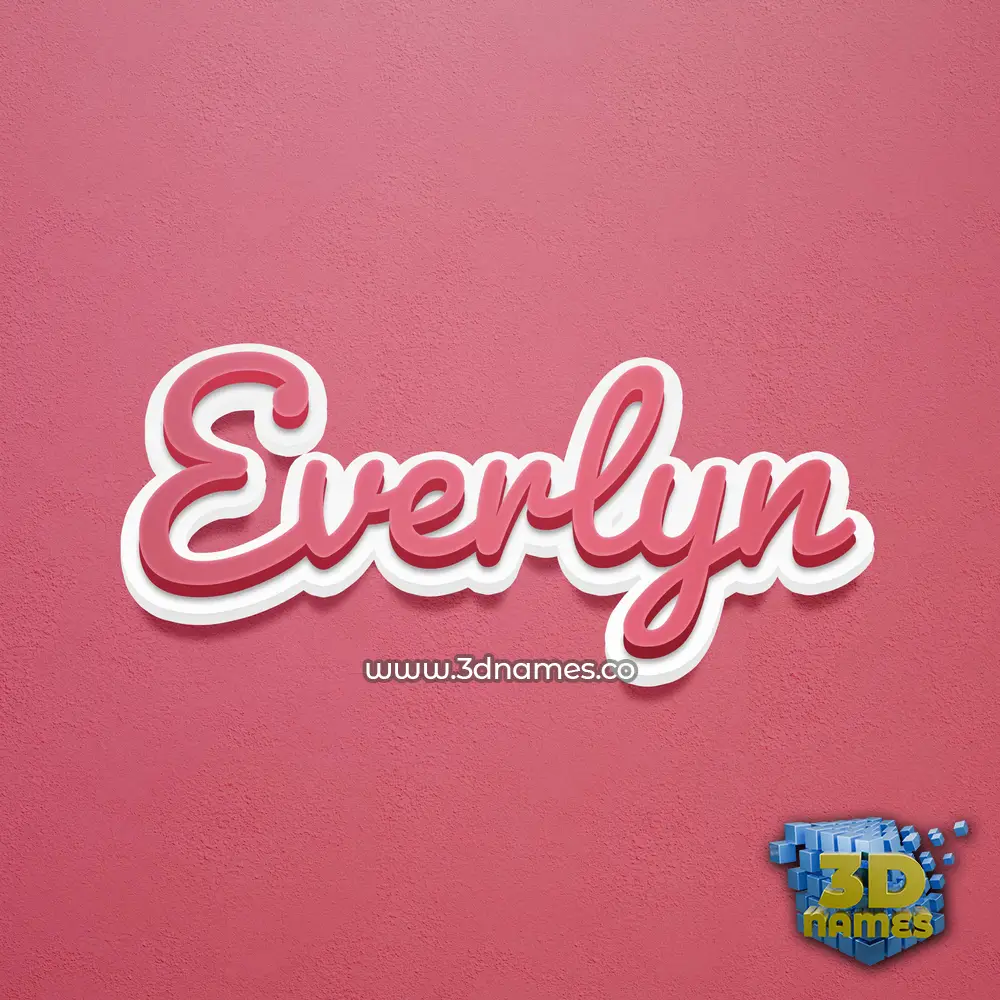 everlyn in Red Scribble style - 3D name wallpaper