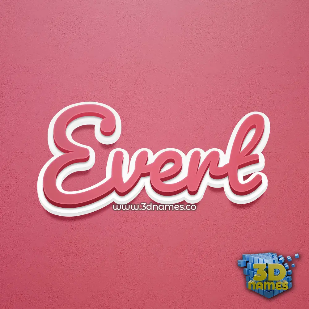 evert in Red Scribble style - 3D name wallpaper