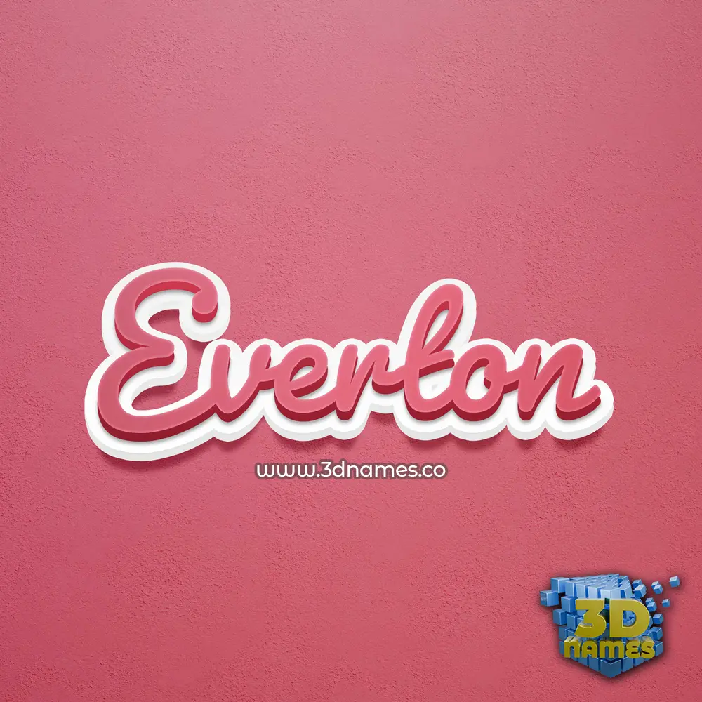 everton in Red Scribble style - 3D name wallpaper