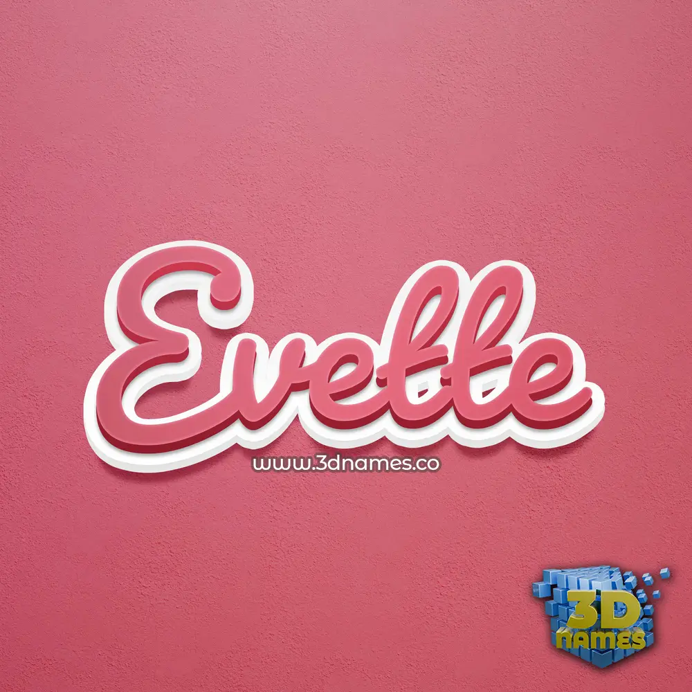 evette in Red Scribble style - 3D name wallpaper