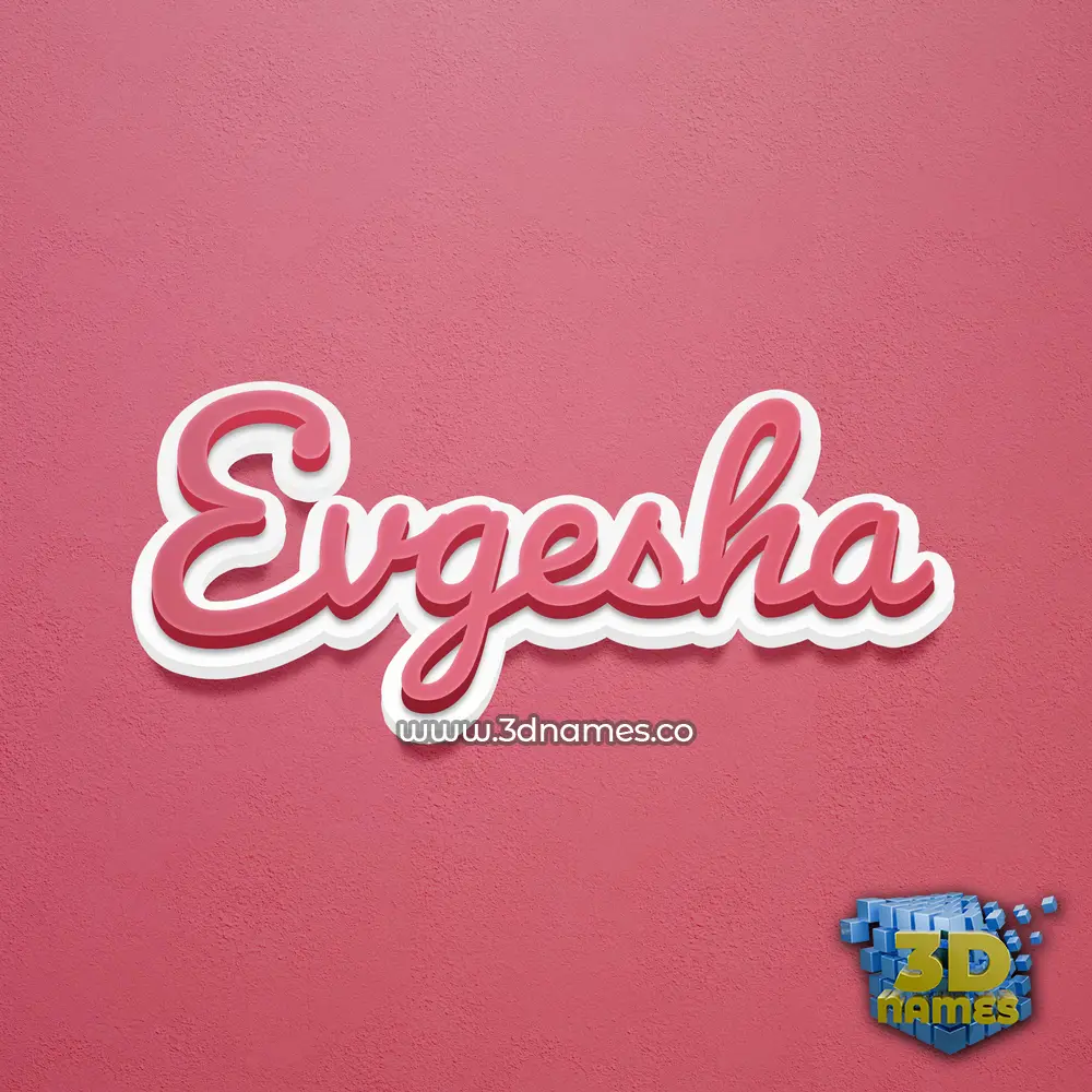 evgesha in Red Scribble style - 3D name wallpaper