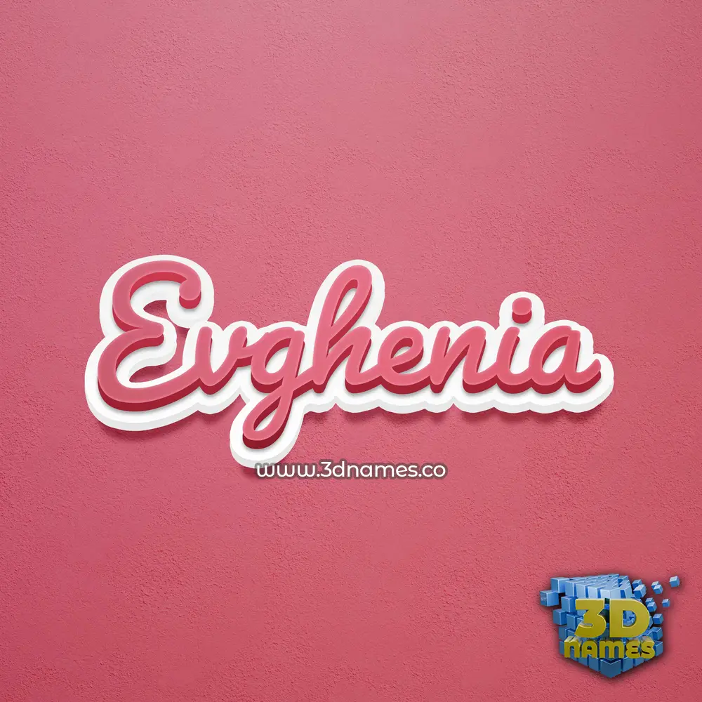 evghenia in Red Scribble style - 3D name wallpaper