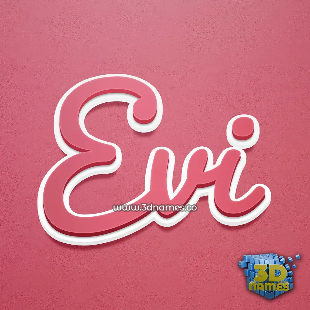 evi in Red Scribble style - 3D name wallpaper