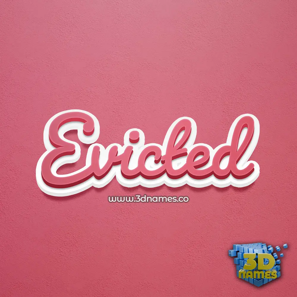 evicted in Red Scribble style - 3D name wallpaper