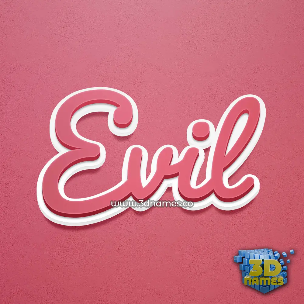 evil in Red Scribble style - 3D name wallpaper