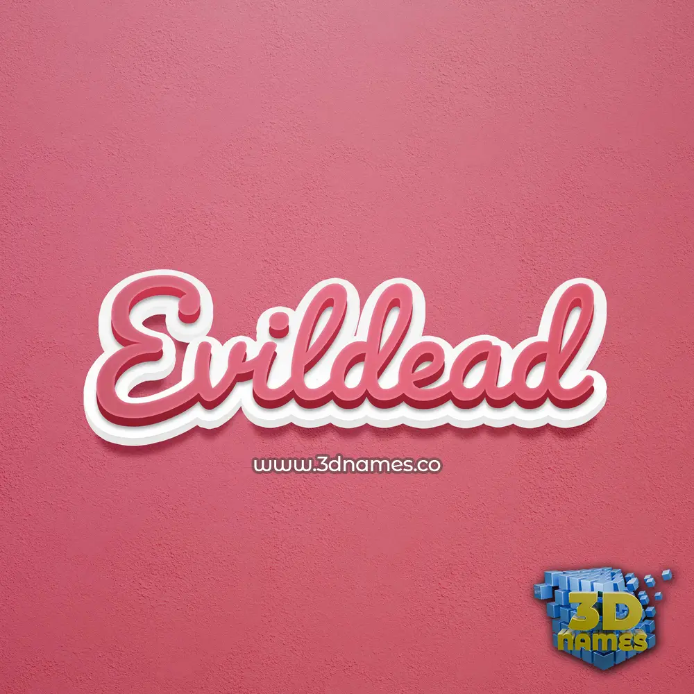 evildead in Red Scribble style - 3D name wallpaper