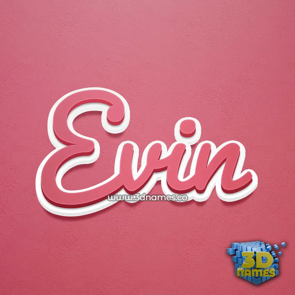 evin in Red Scribble style - 3D name wallpaper