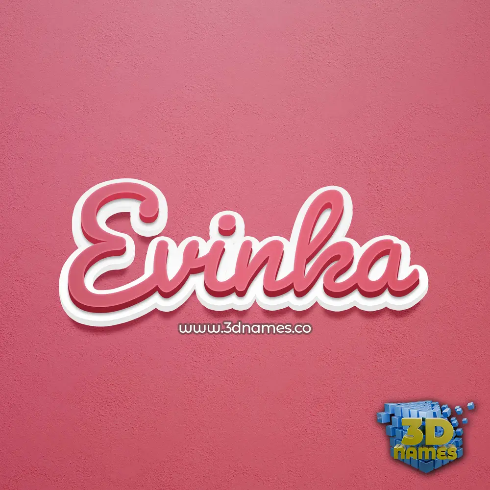 evinka in Red Scribble style - 3D name wallpaper