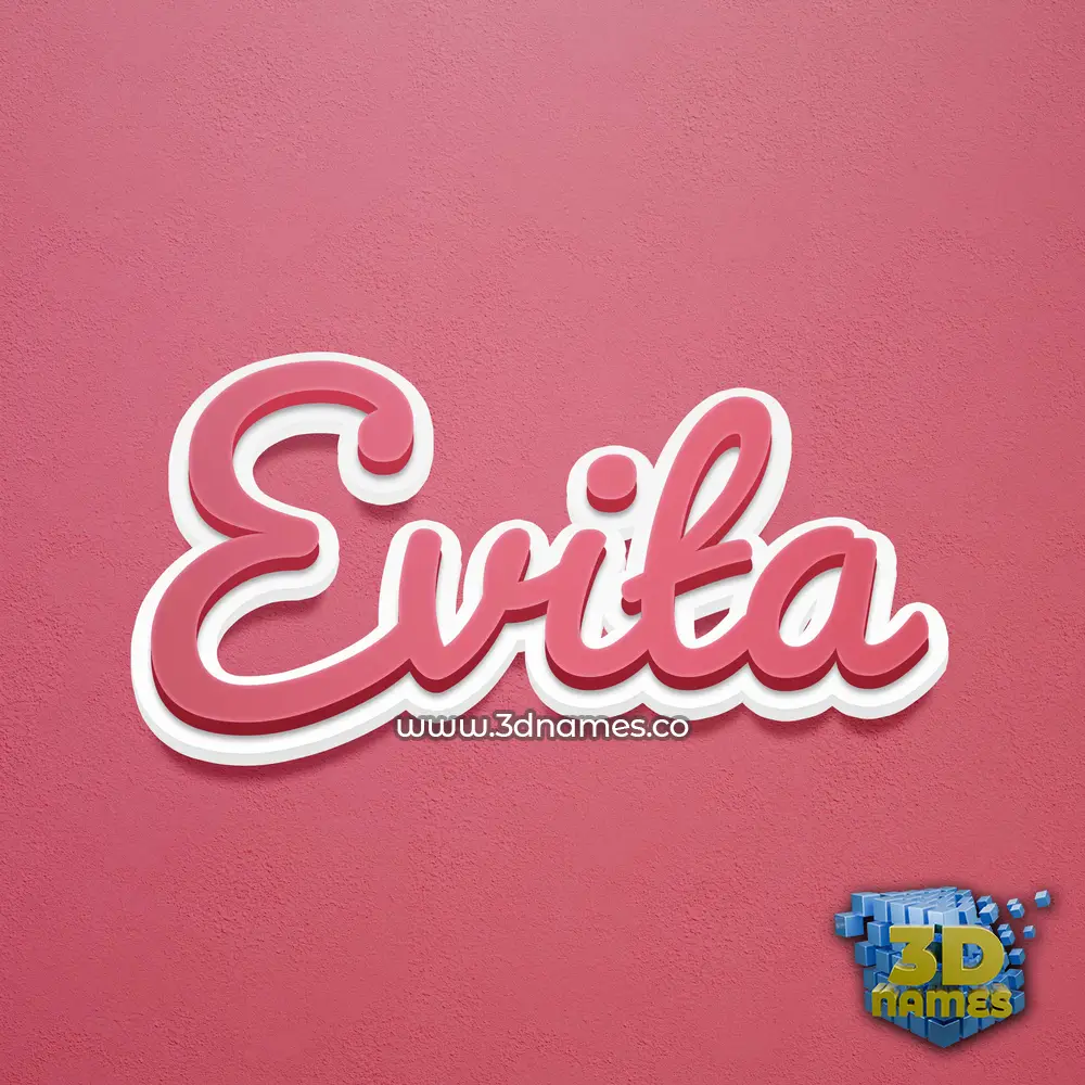 evita in Red Scribble style - 3D name wallpaper