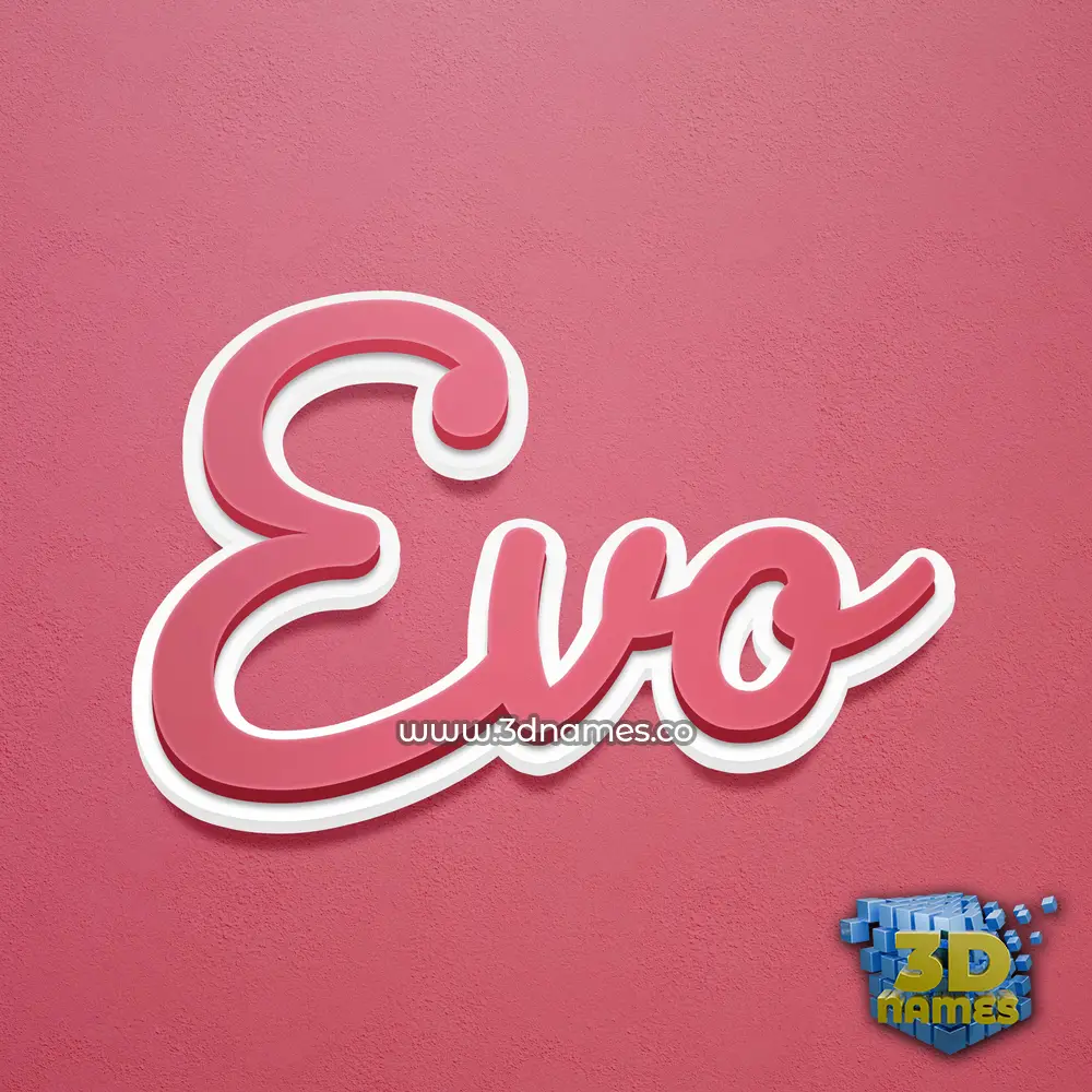 evo in Red Scribble style - 3D name wallpaper