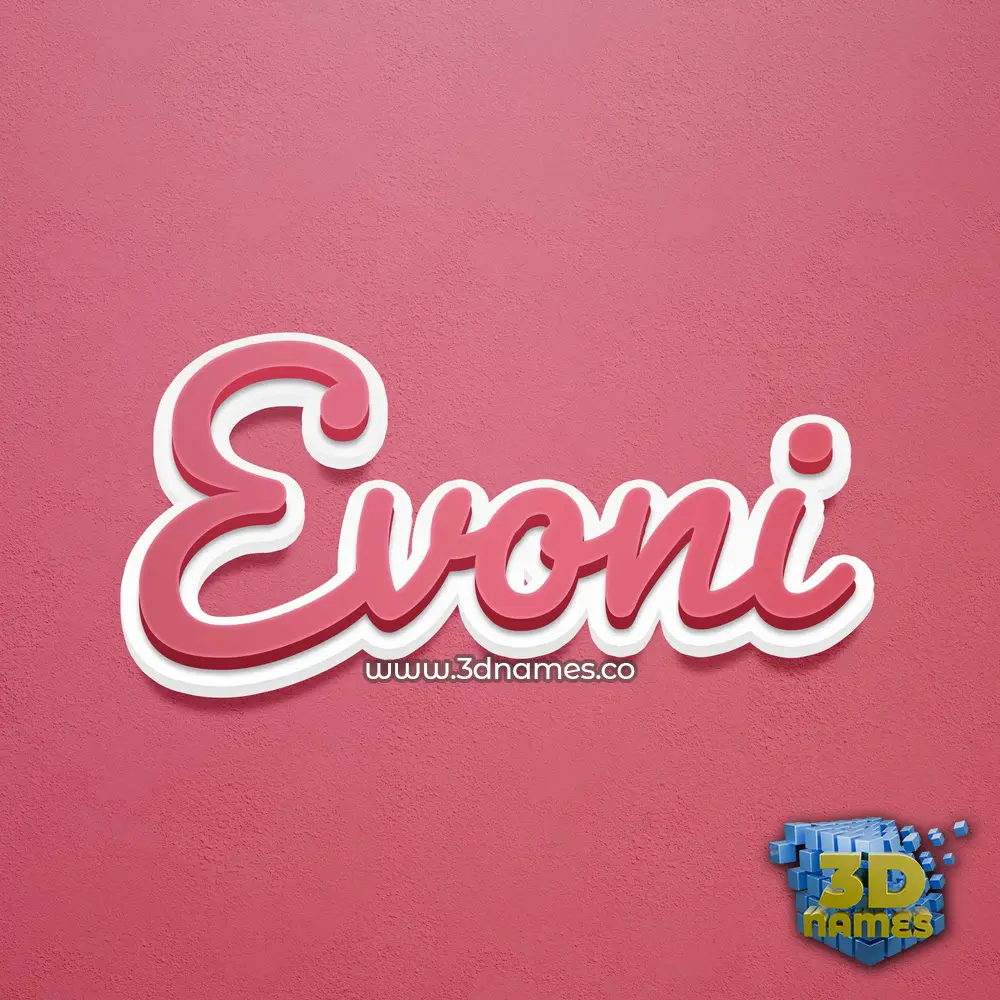 evoni in Red Scribble style - 3D name wallpaper