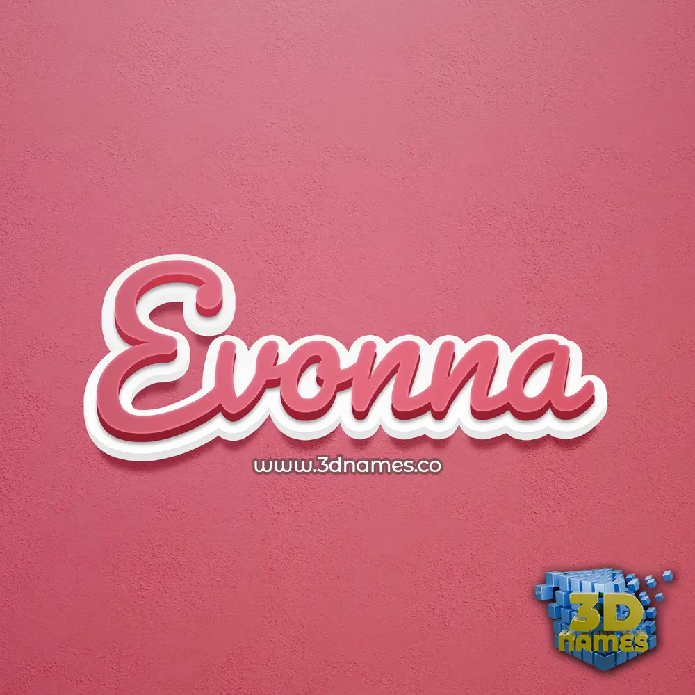 evonna in Red Scribble style - 3D name wallpaper