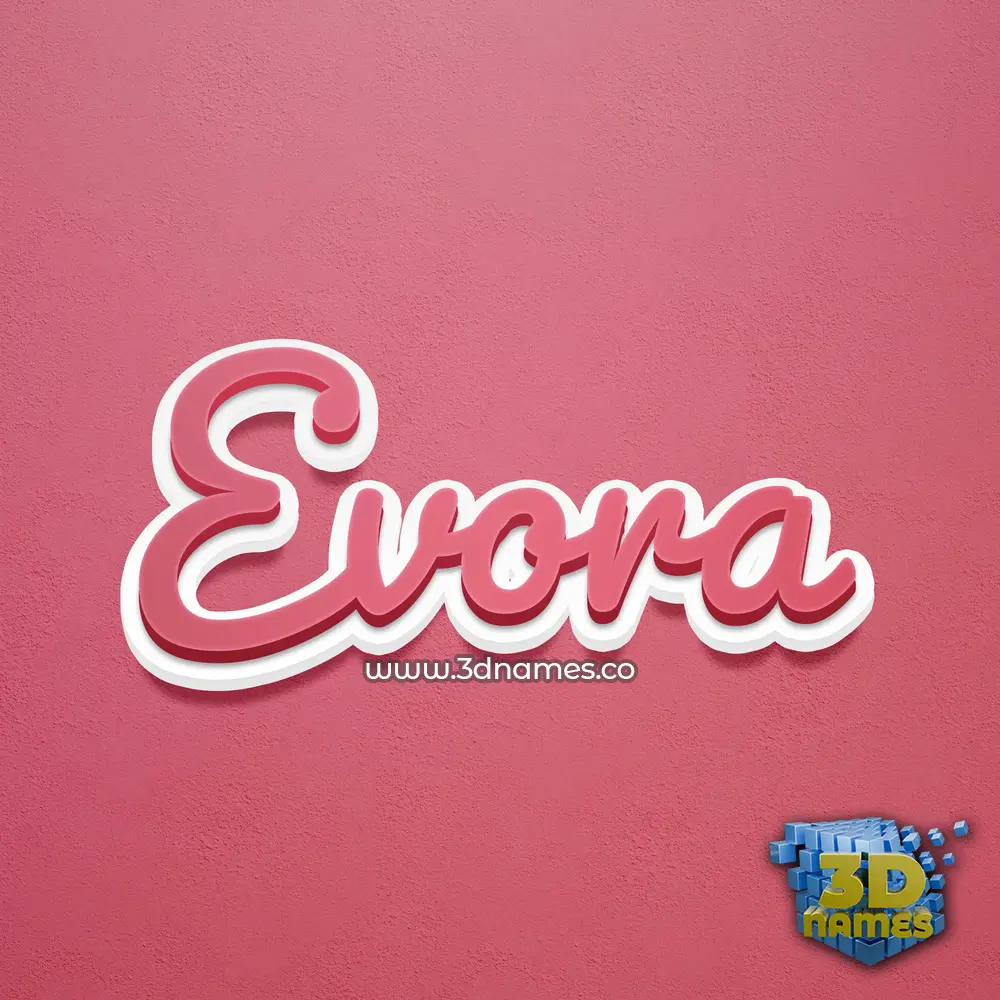 evora in Red Scribble style - 3D name wallpaper