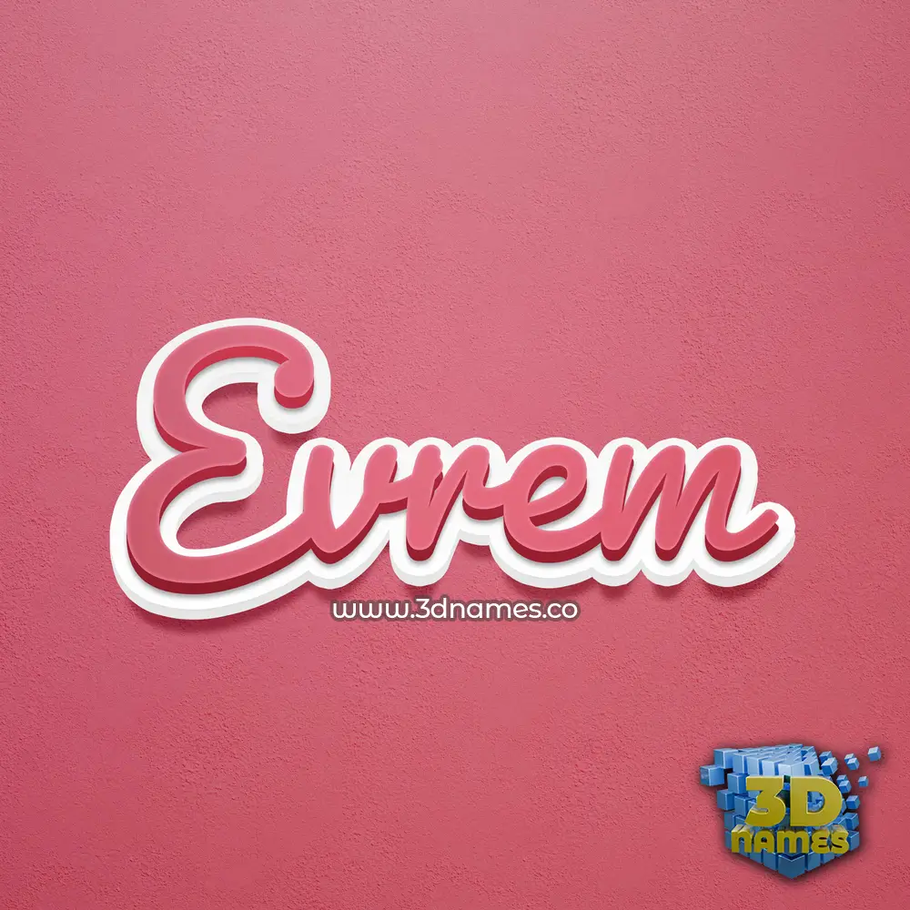 evrem in Red Scribble style - 3D name wallpaper