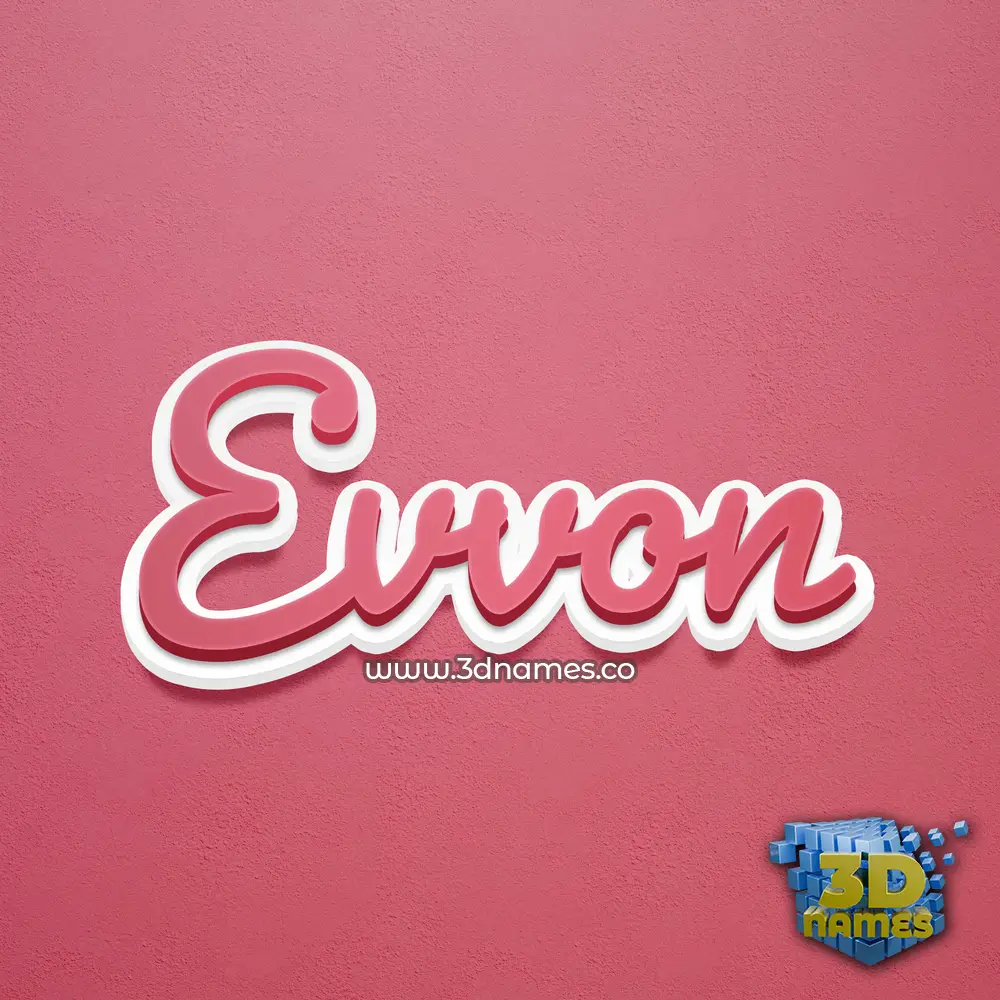 evvon in Red Scribble style - 3D name wallpaper