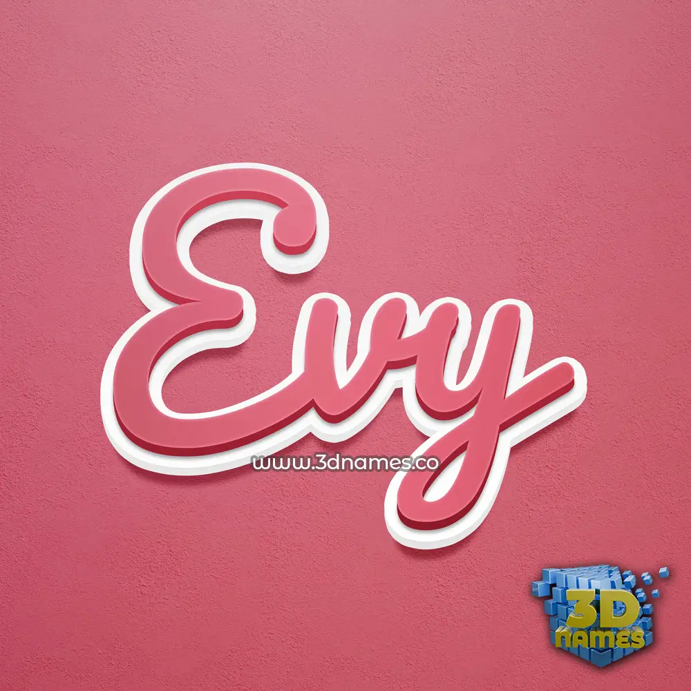 evy in Red Scribble style - 3D name wallpaper