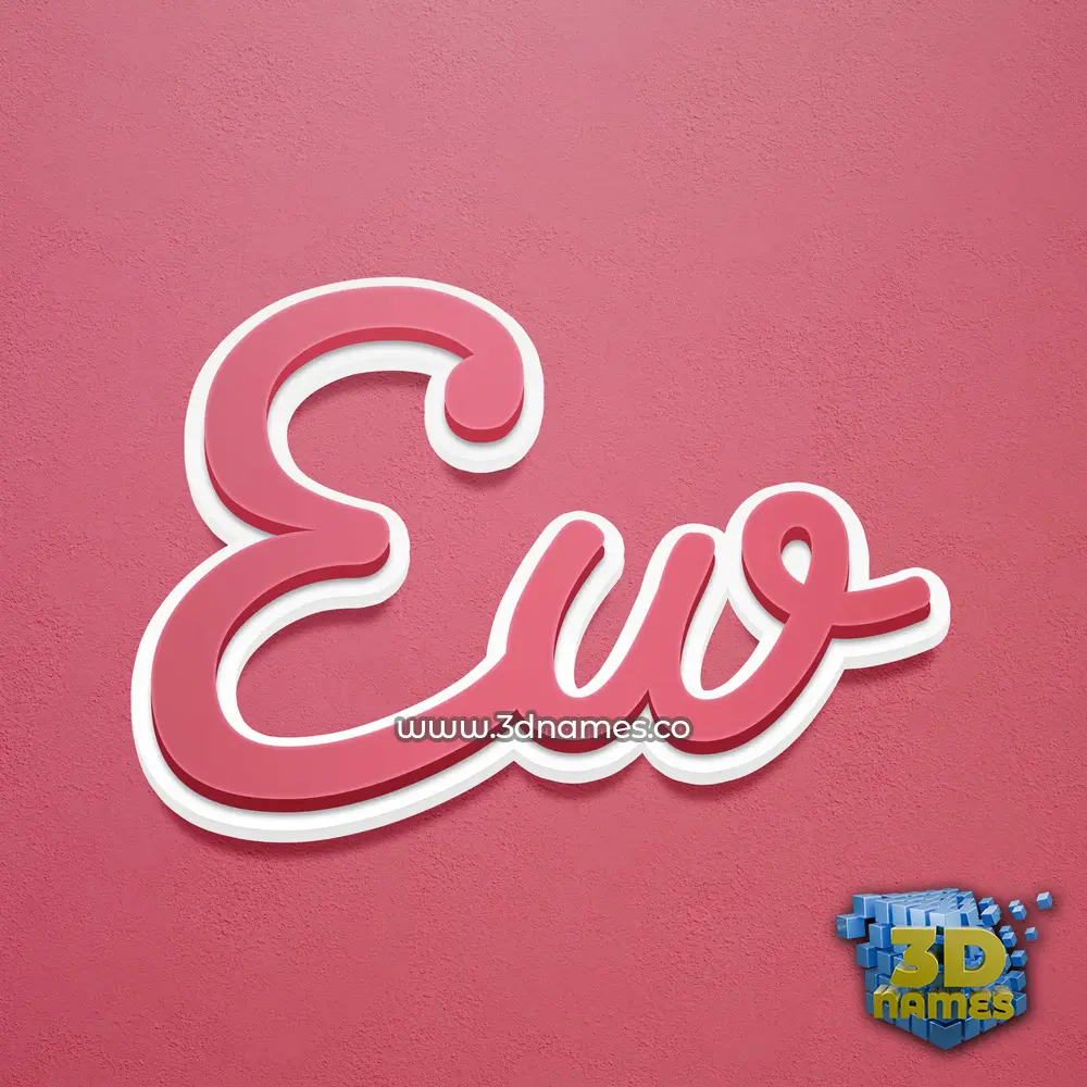 ew in Red Scribble style - 3D name wallpaper