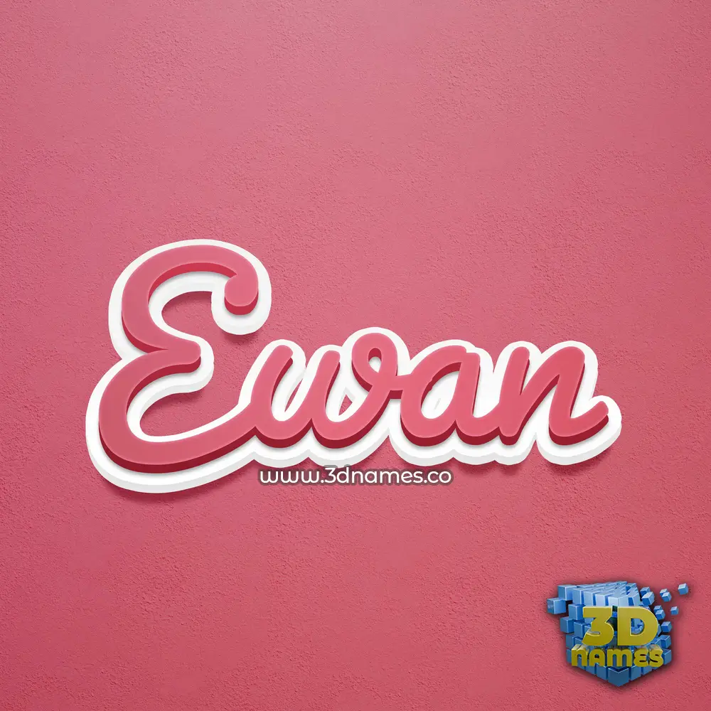 ewan in Red Scribble style - 3D name wallpaper