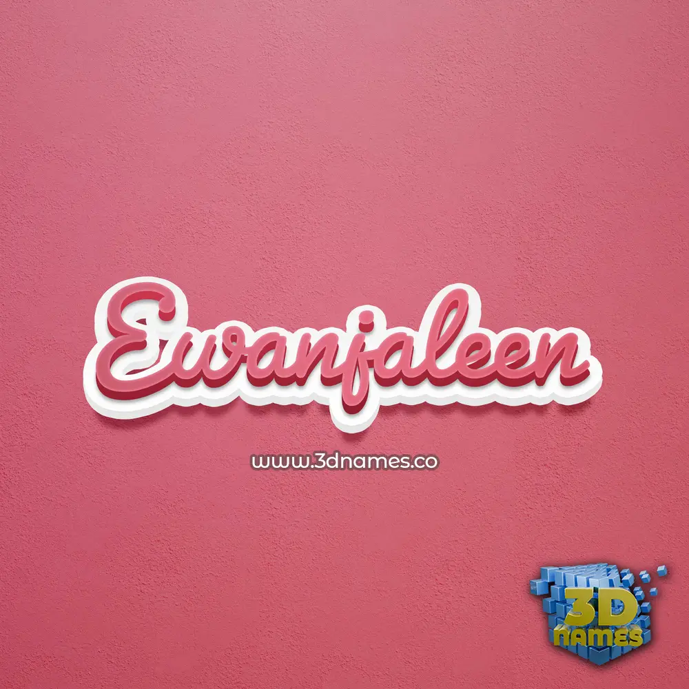 ewanjaleen in Red Scribble style - 3D name wallpaper