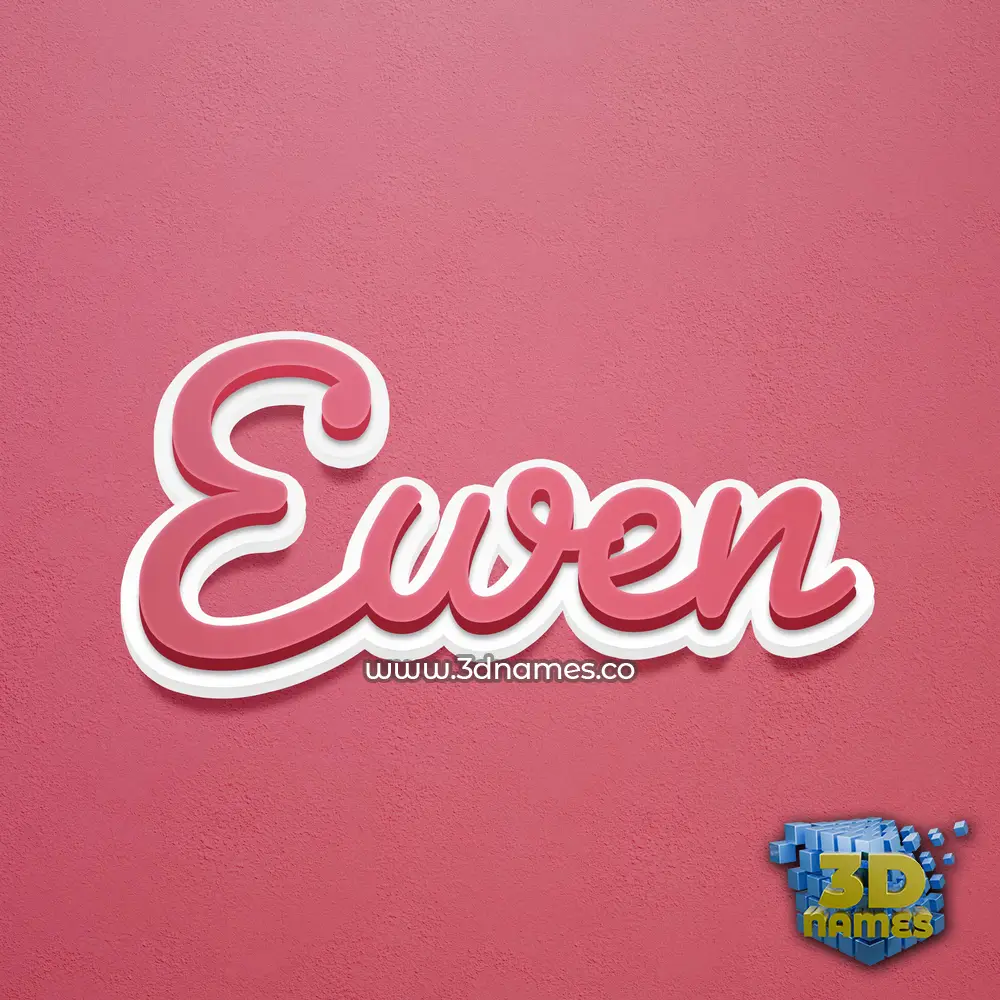 ewen in Red Scribble style - 3D name wallpaper