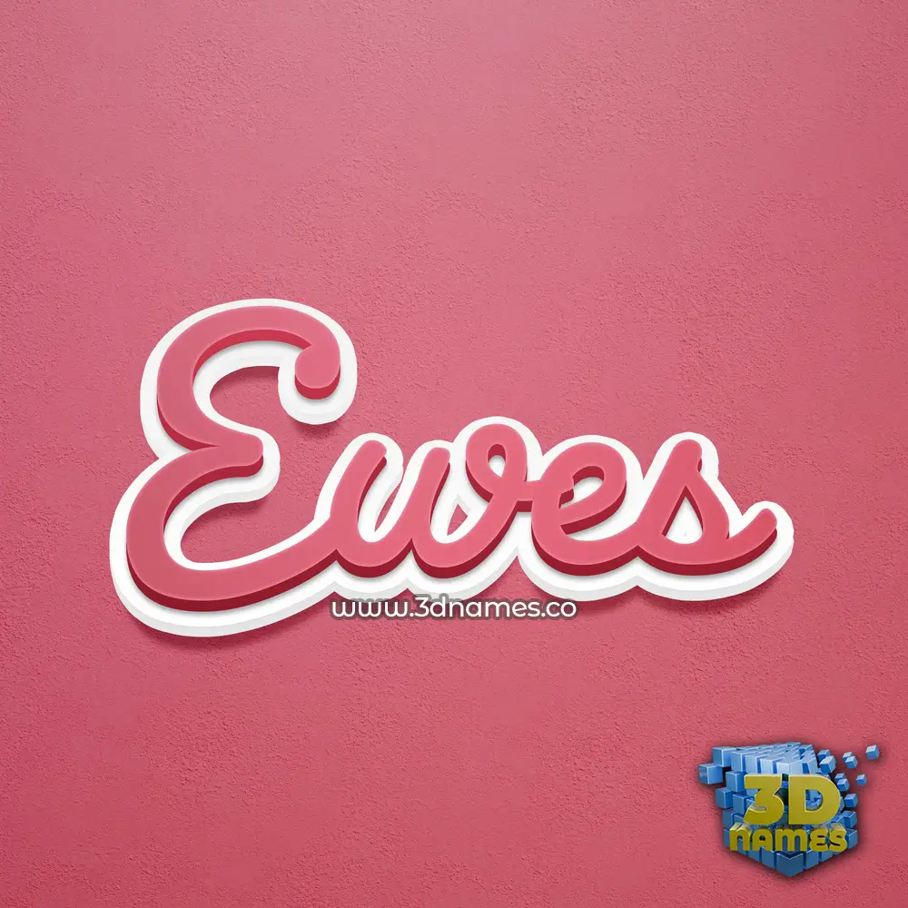 ewes in Red Scribble style - 3D name wallpaper