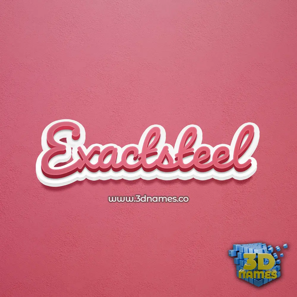 exactsteel in Red Scribble style - 3D name wallpaper