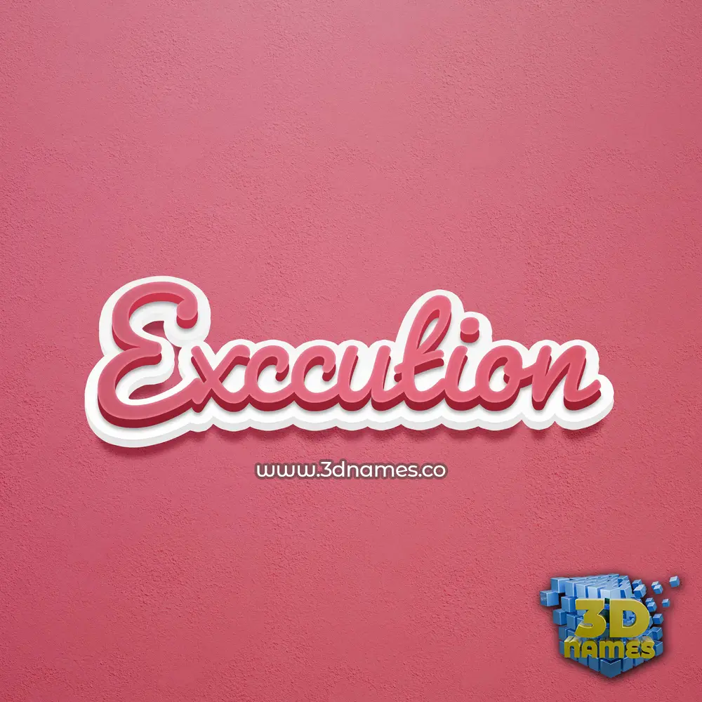 exccution in Red Scribble style - 3D name wallpaper