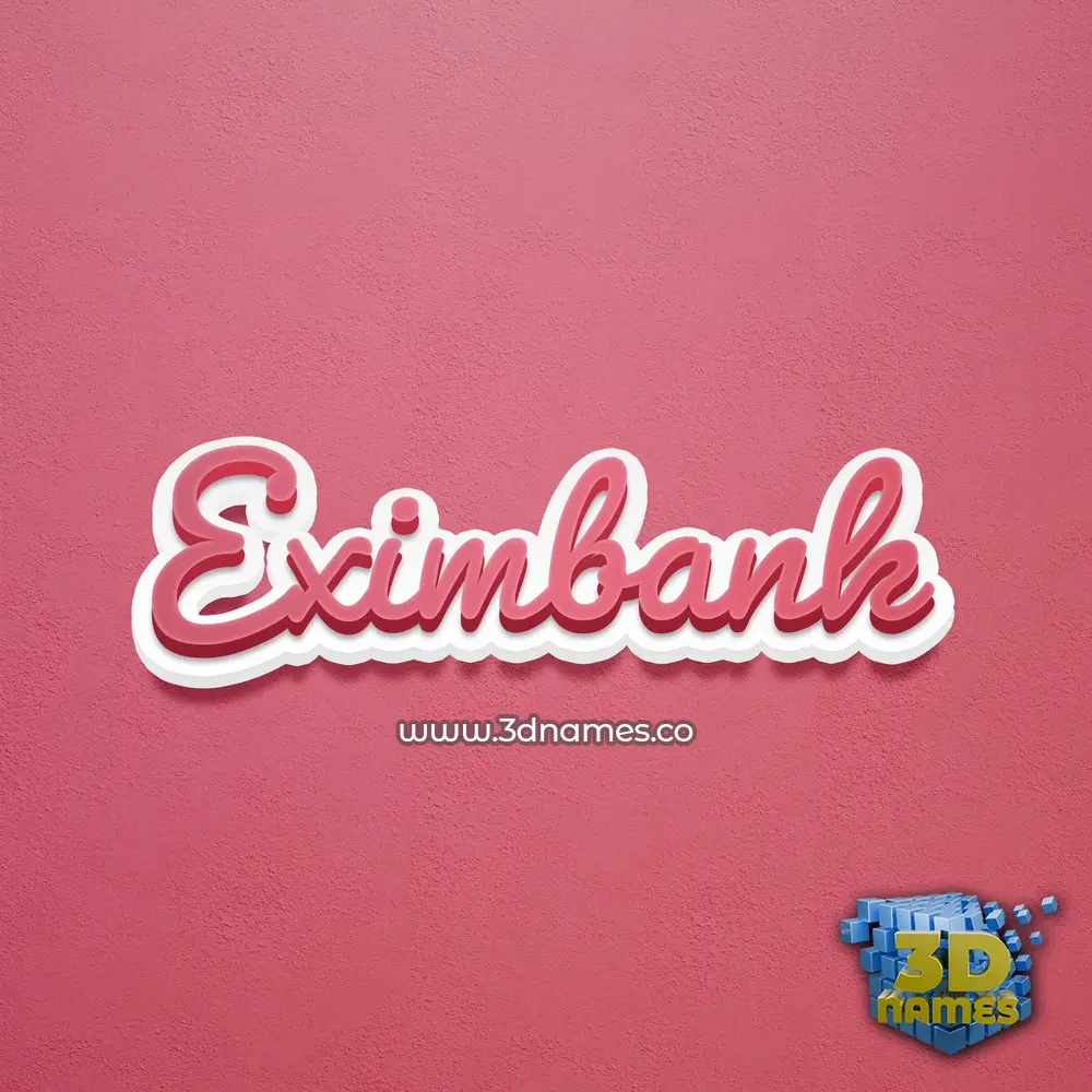 eximbank in Red Scribble style - 3D name wallpaper