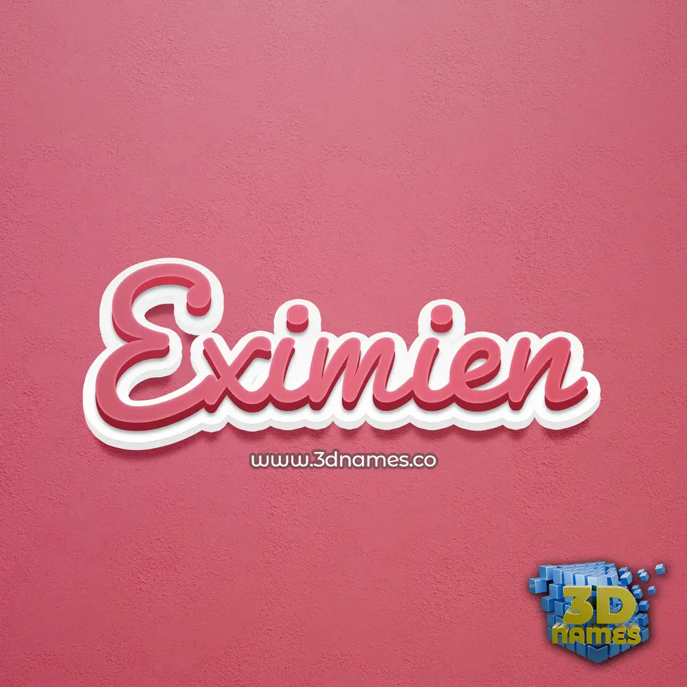 eximien in Red Scribble style - 3D name wallpaper