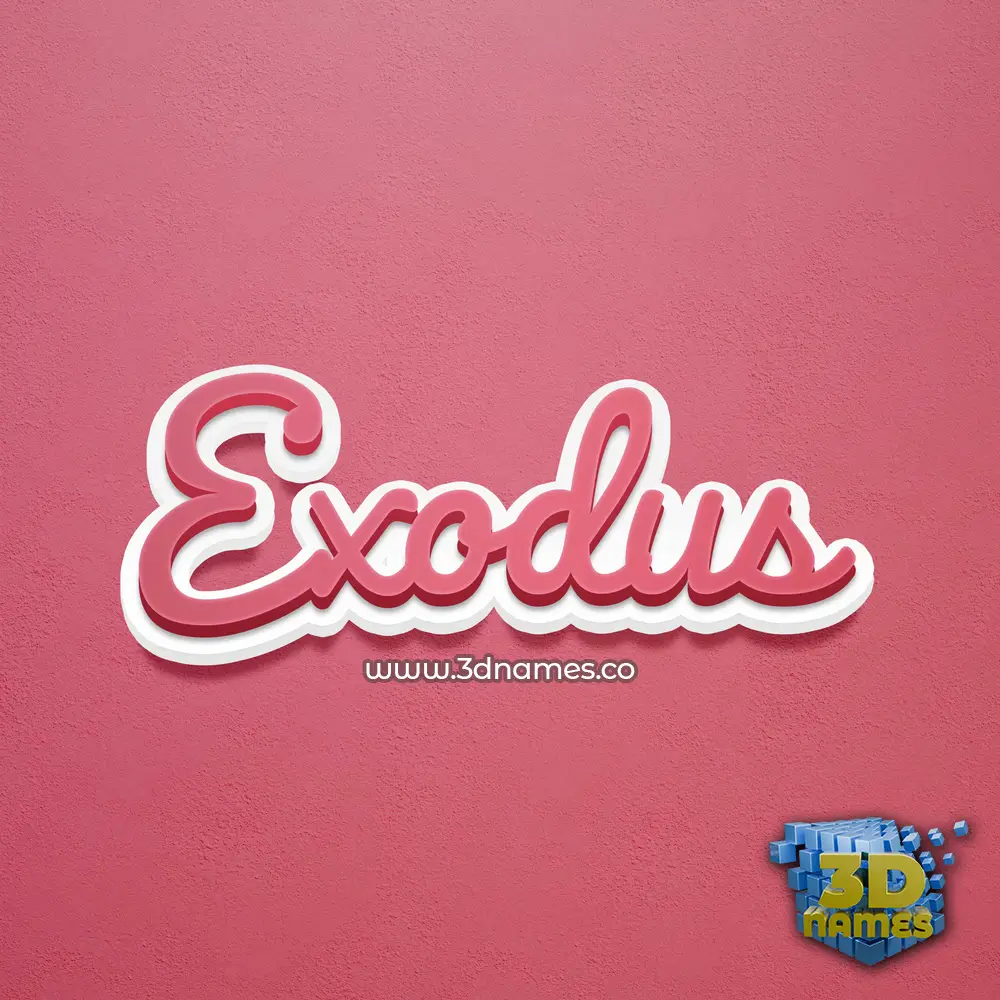 exodus in Red Scribble style - 3D name wallpaper