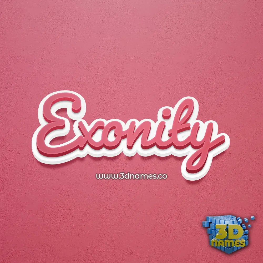 exonity in Red Scribble style - 3D name wallpaper