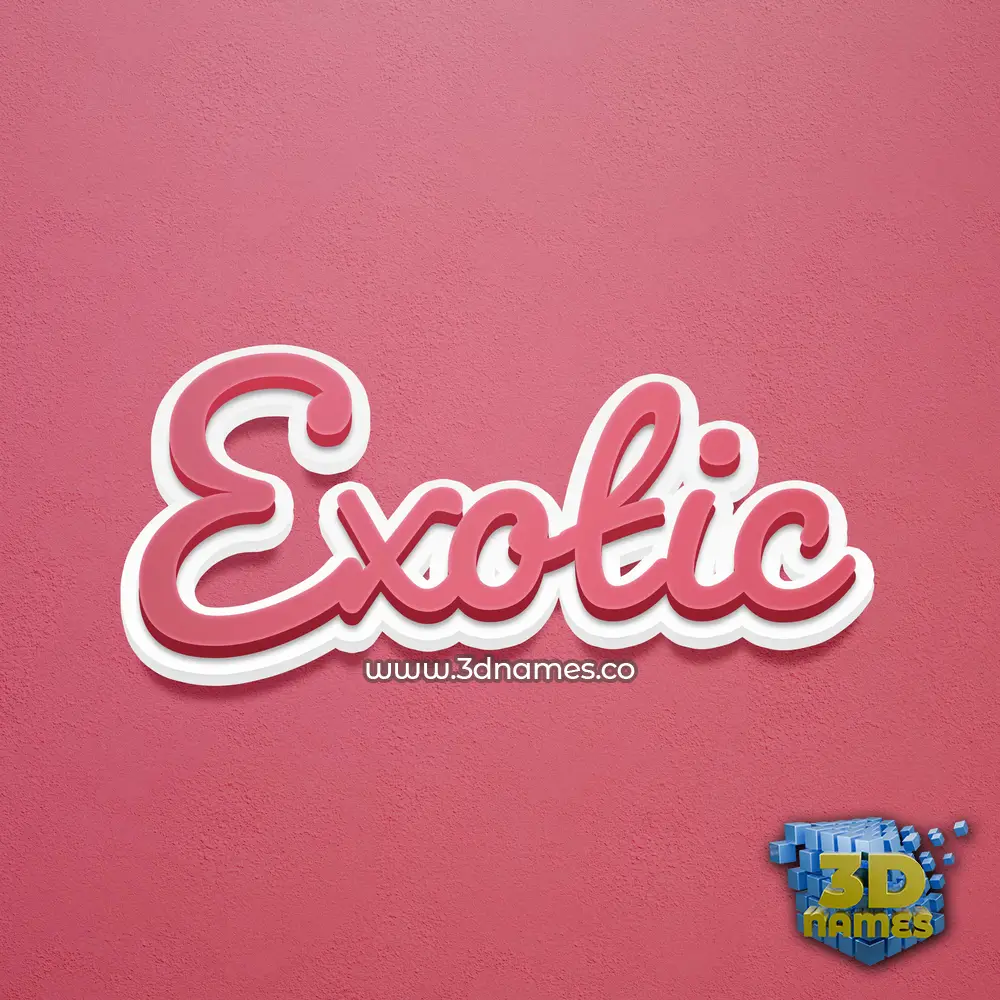 exotic in Red Scribble style - 3D name wallpaper