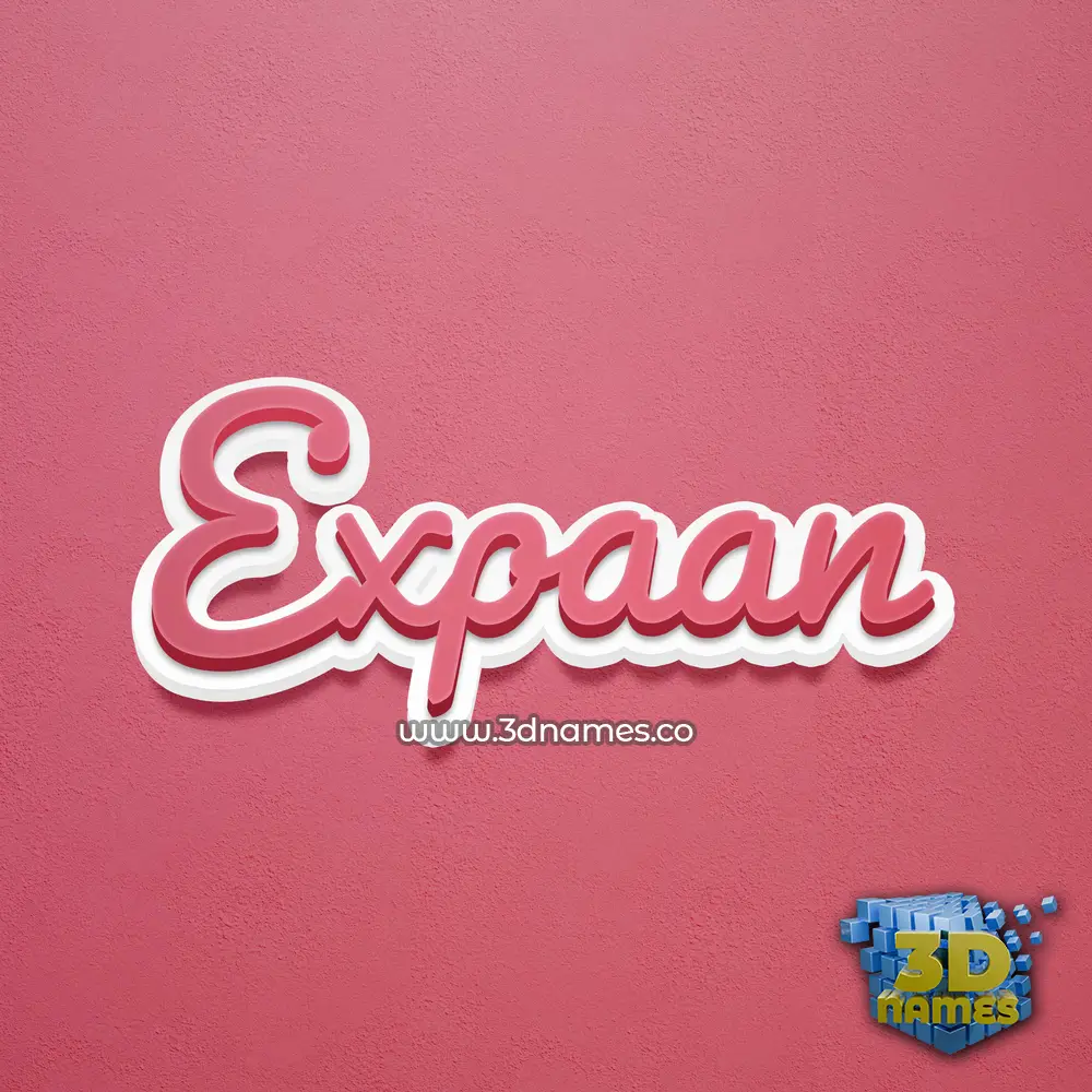 expaan in Red Scribble style - 3D name wallpaper