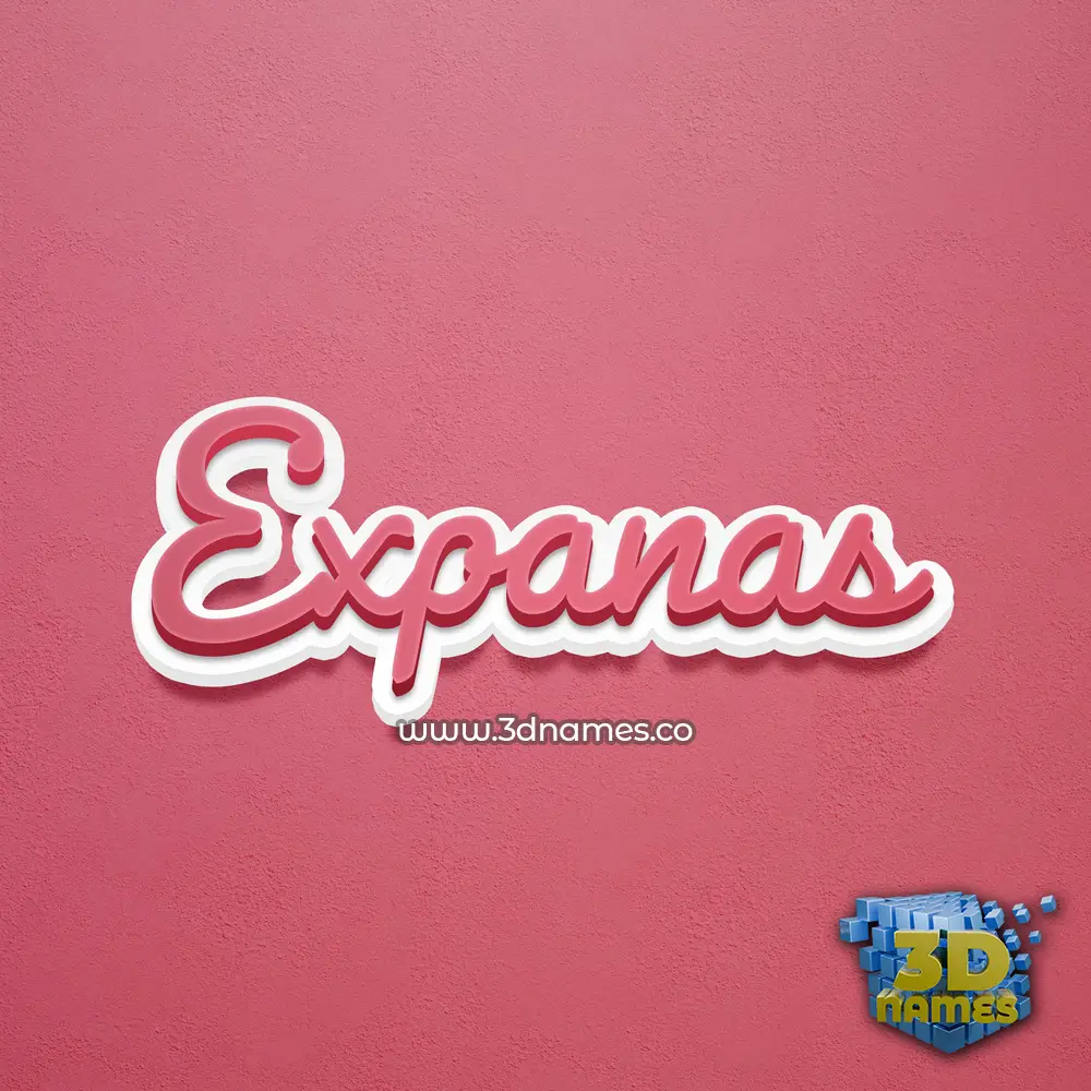 expanas in Red Scribble style - 3D name wallpaper