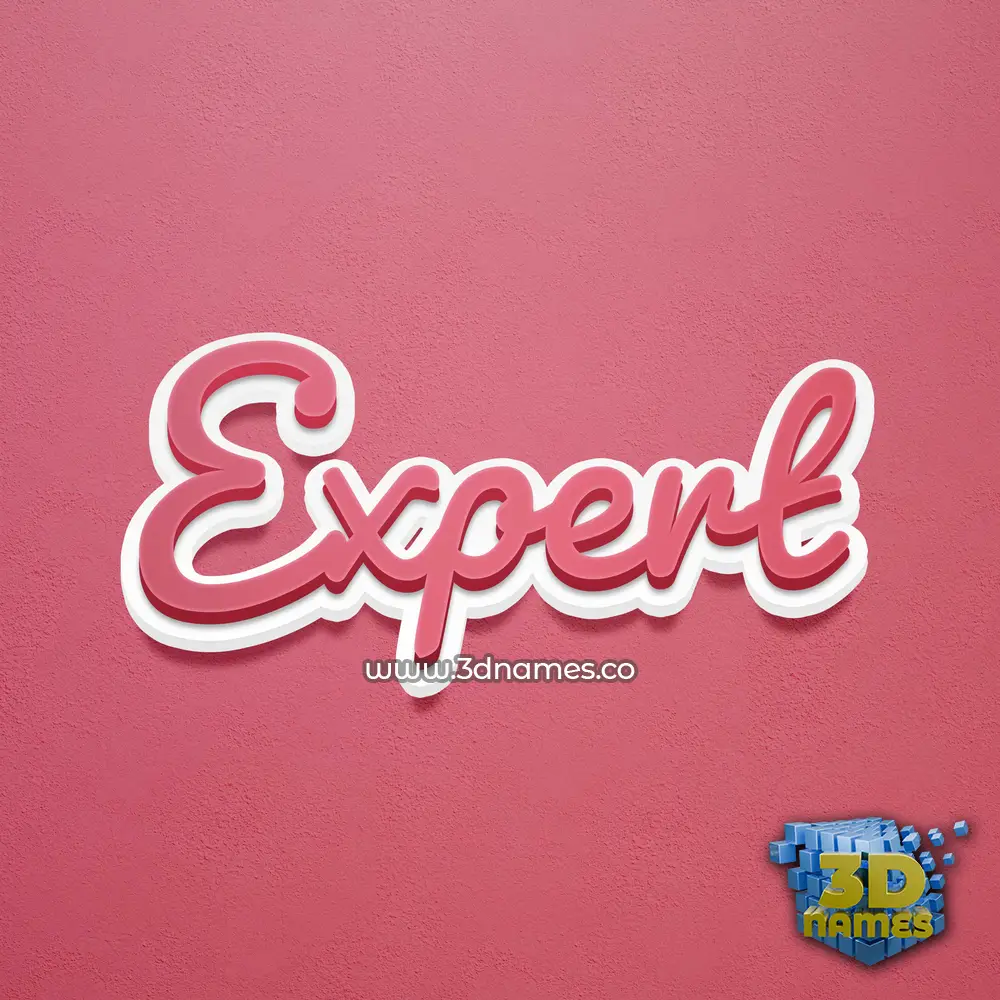 expert in Red Scribble style - 3D name wallpaper