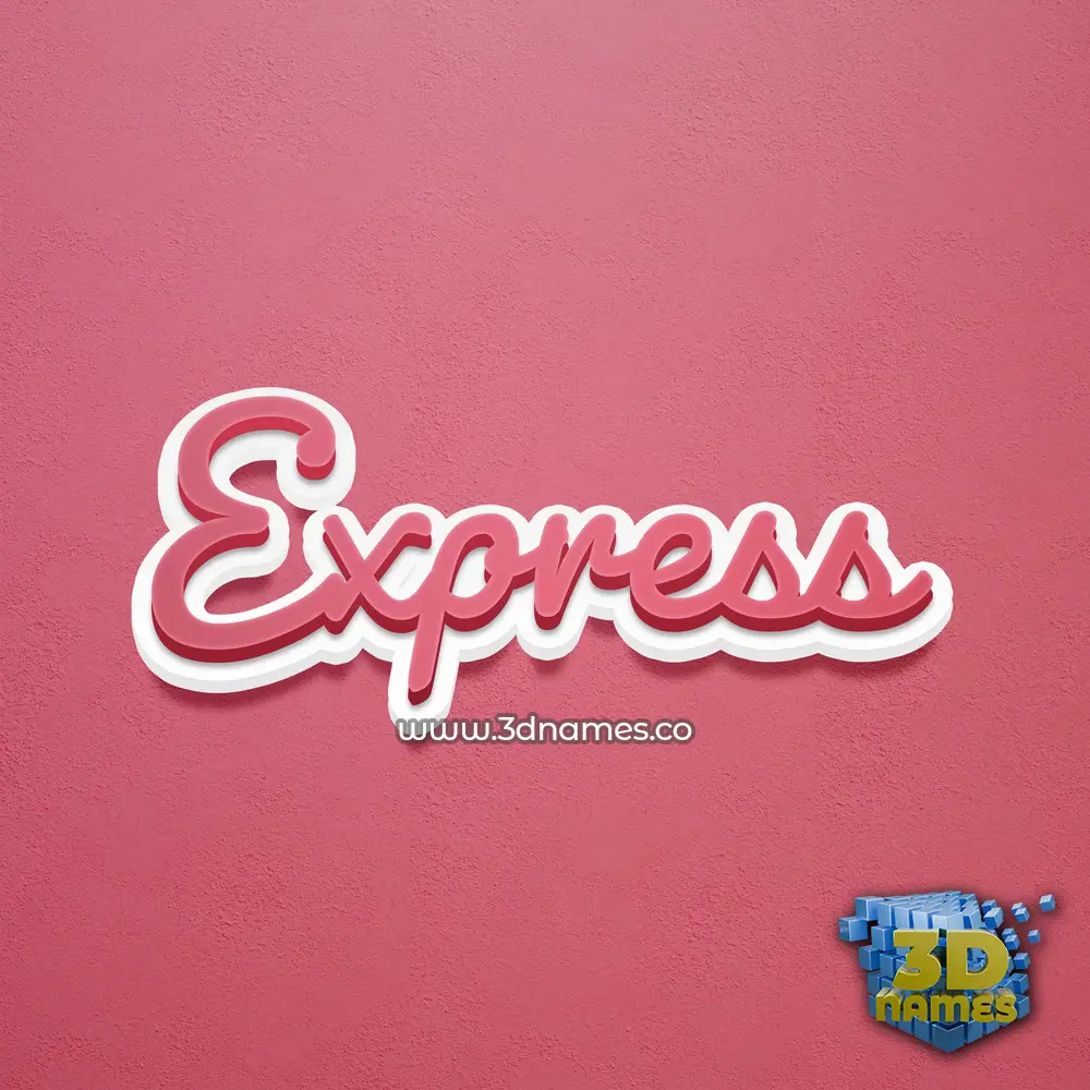 express in Red Scribble style - 3D name wallpaper