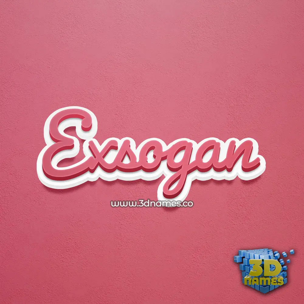 exsogan in Red Scribble style - 3D name wallpaper