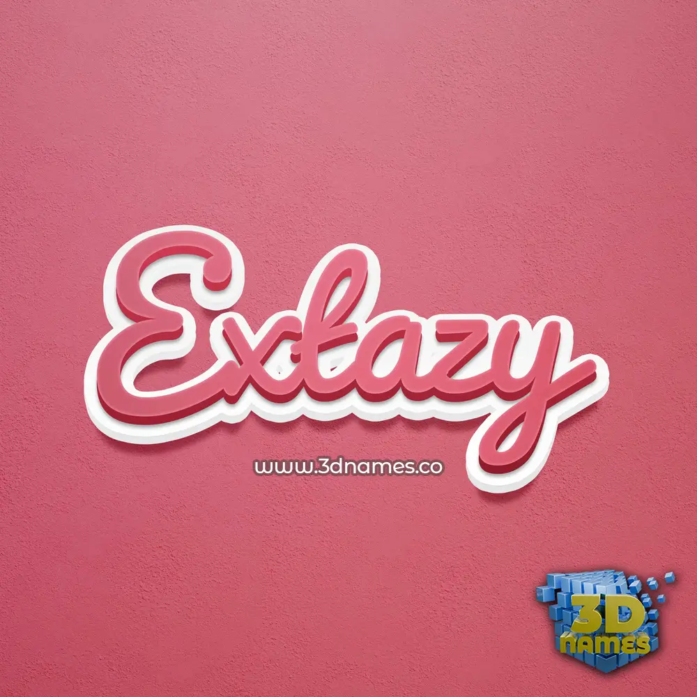 extazy in Red Scribble style - 3D name wallpaper