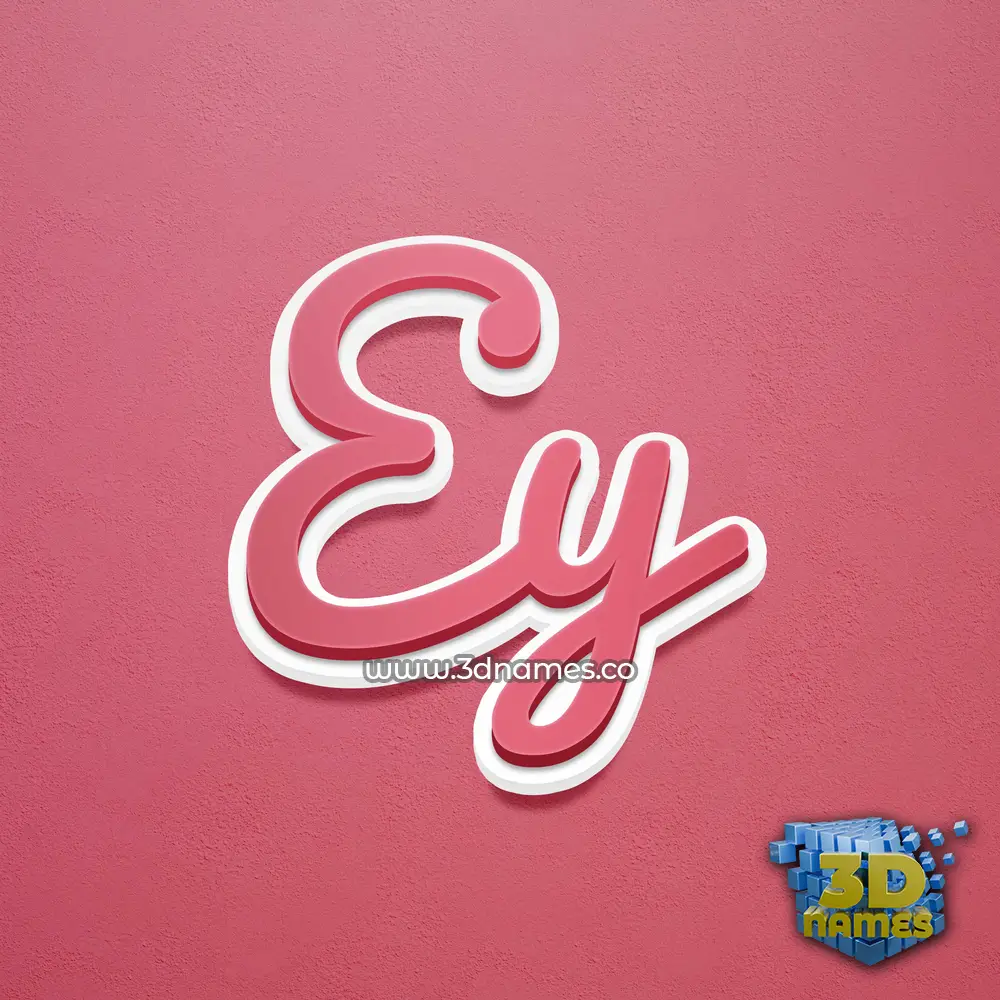 ey in Red Scribble style - 3D name wallpaper