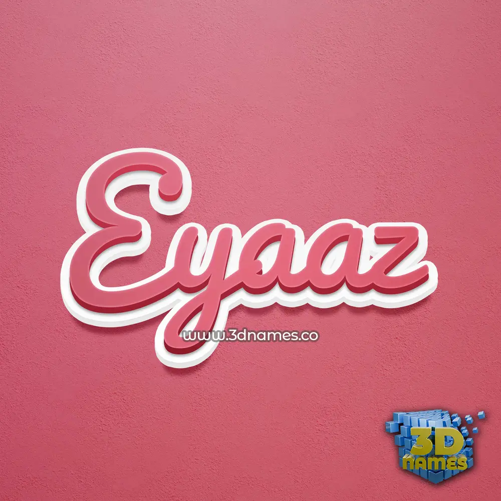 eyaaz in Red Scribble style - 3D name wallpaper
