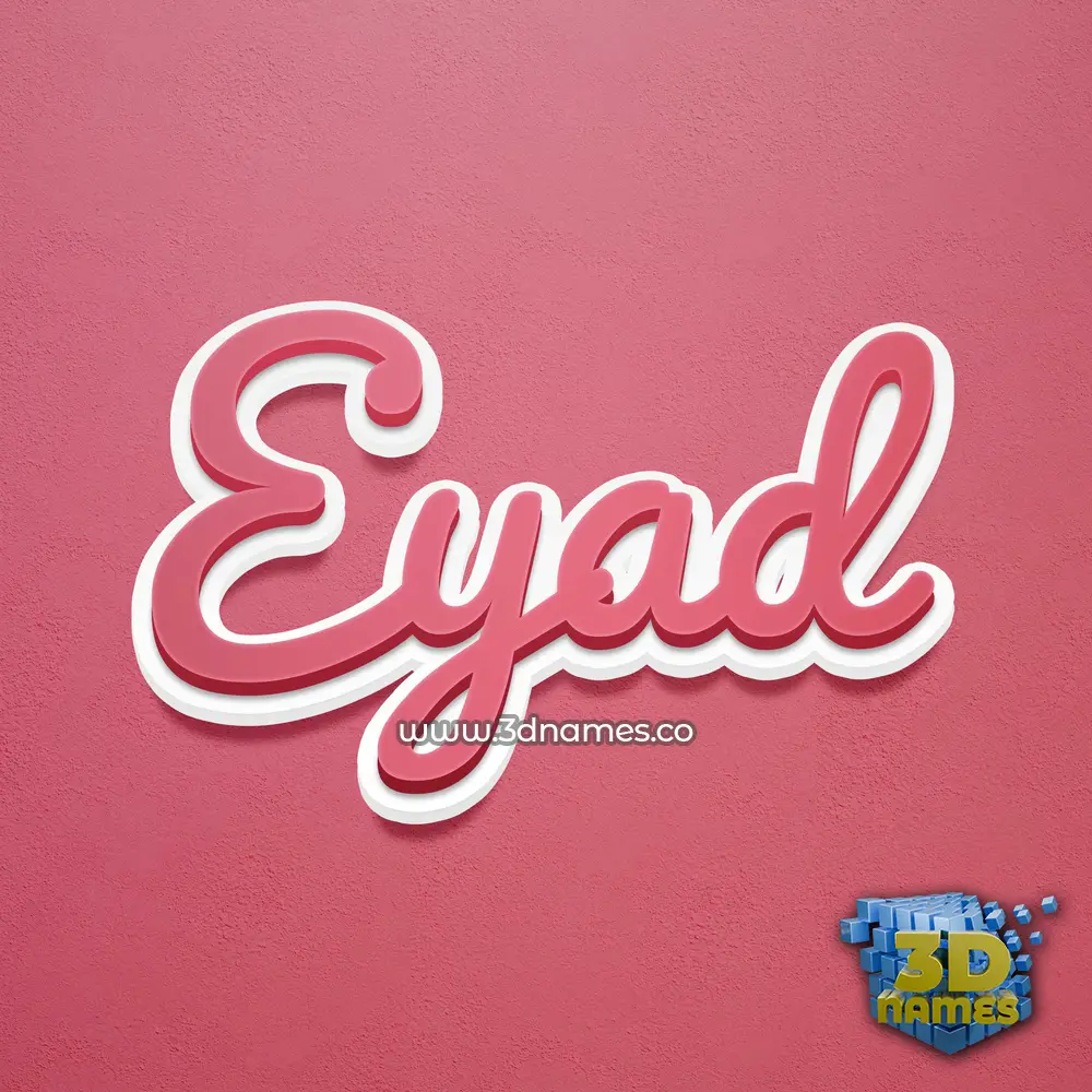 eyad in Red Scribble style - 3D name wallpaper