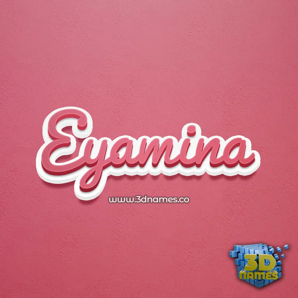 eyamina in Red Scribble style - 3D name wallpaper