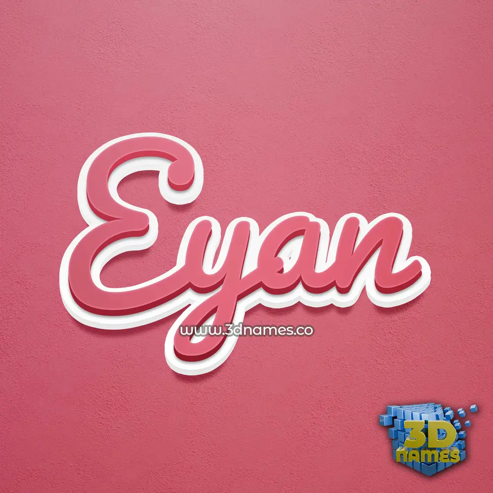 eyan in Red Scribble style - 3D name wallpaper