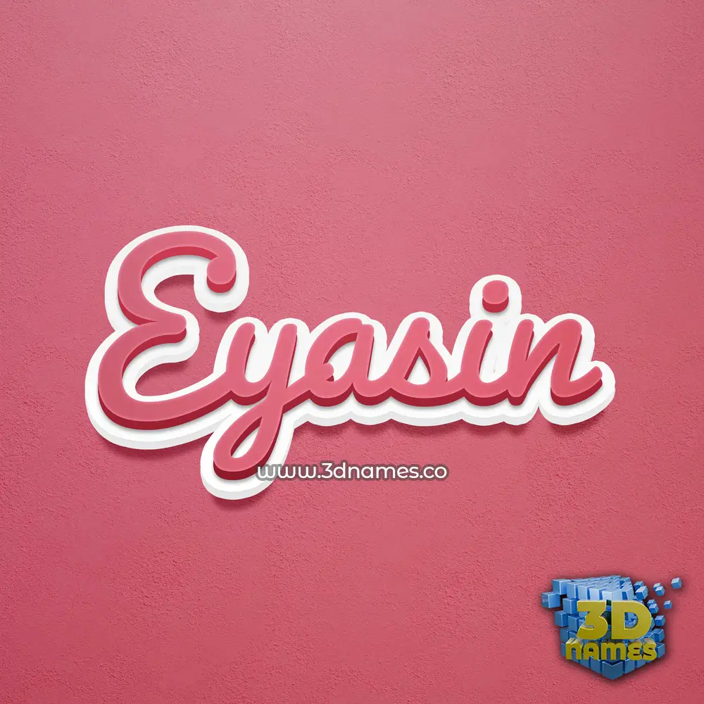 eyasin in Red Scribble style - 3D name wallpaper