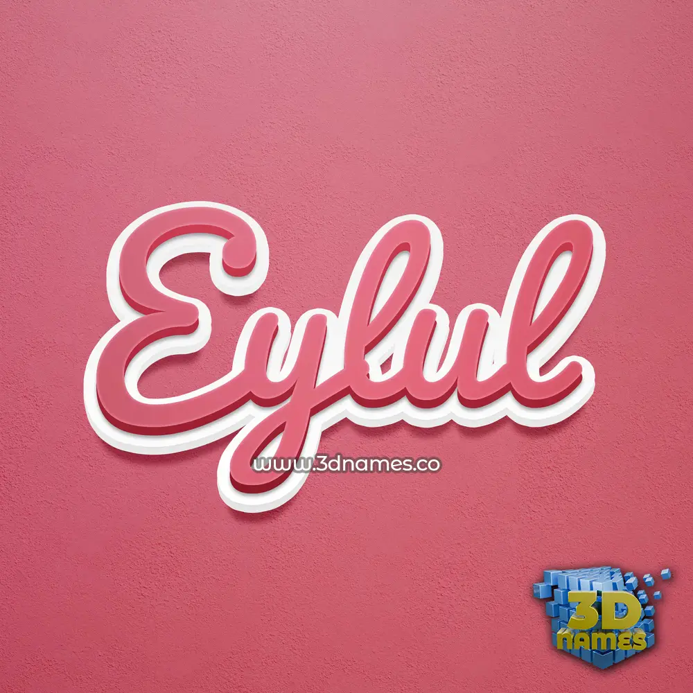 eylul in Red Scribble style - 3D name wallpaper