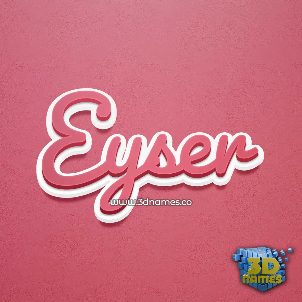 eyser in Red Scribble style - 3D name wallpaper